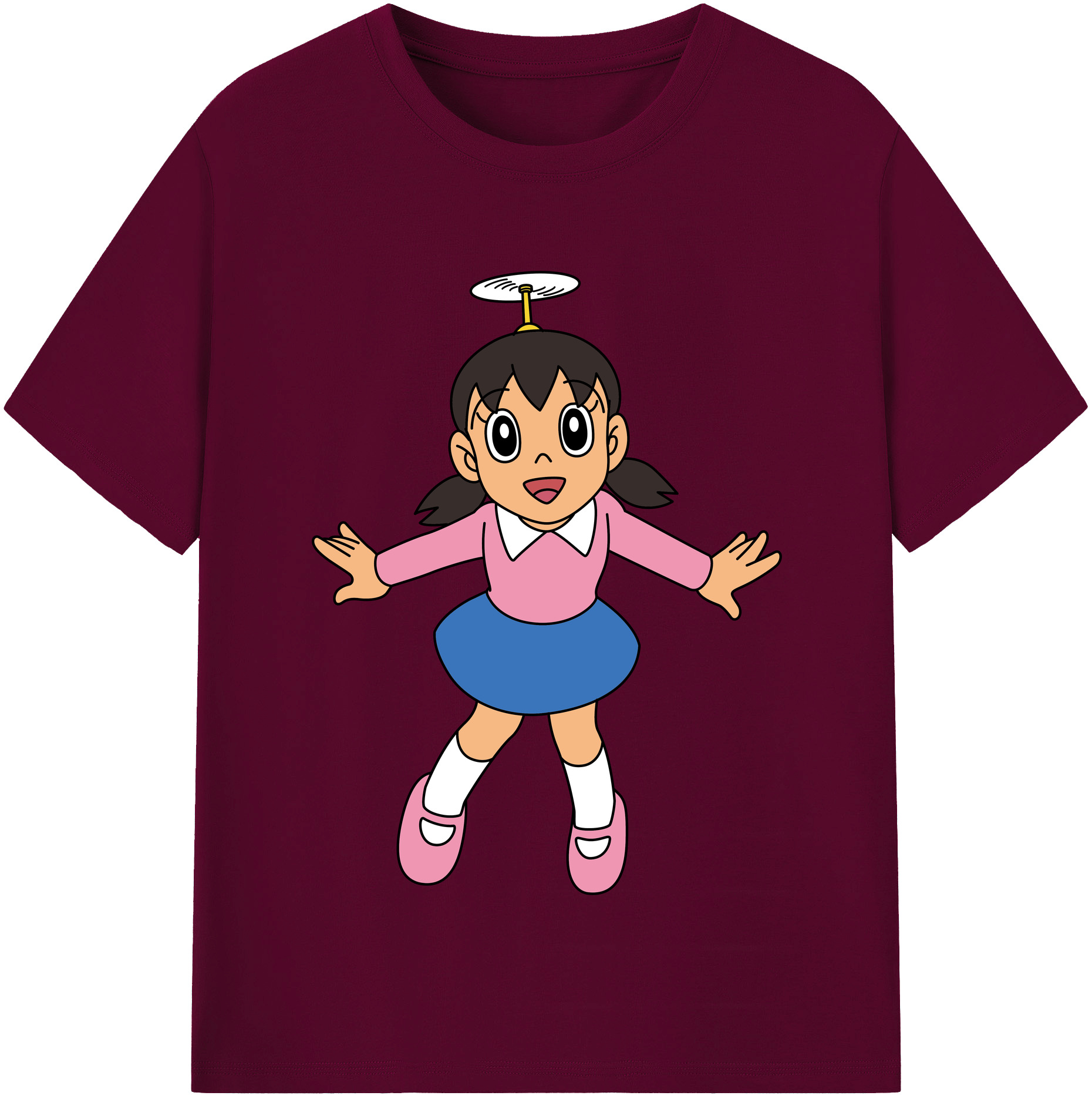 （画像用） ドラえもん みなもと しずか Doraemon Shizuka Minamoto レディースカジュアルプリントTシャツ（綿100％）